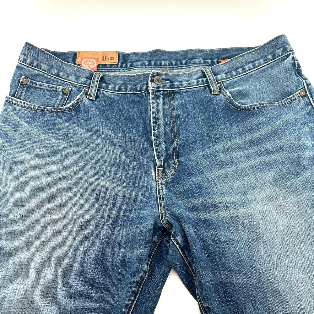 Gap 1969 Mens Jeans 40x32 Blue Low Rise Boot Fit Distressed Med Blue Denim